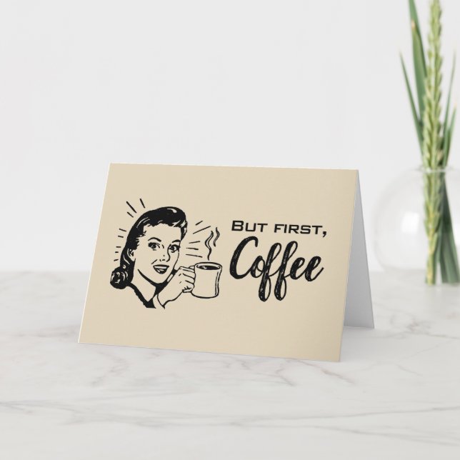 De Agradecimento Cartão Primeiro Café Retro (Frente)