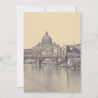 De Agradecimento Cartão Religioso Vintage Roma Tibre e Vaticano