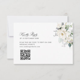 De Agradecimento cartão RSVP do código QR do casamento do eucalyptu