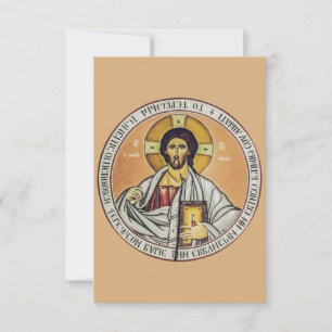 De Agradecimento Cartão Santo Ícone Circular Cristo Pantocrator