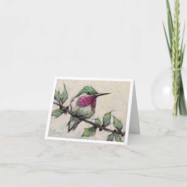 De Agradecimento Cartão Saudável - Hummingbird (Frente)