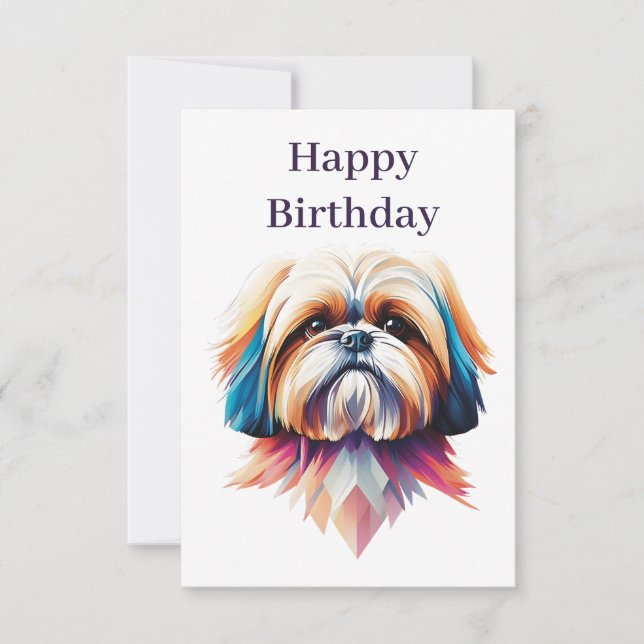 De Agradecimento Cartão Shih Tzu Collorfull (Frente)