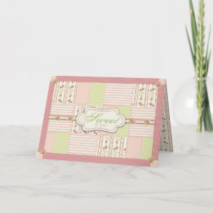 De Agradecimento Cartão TY Rosa vitoriano Quilt