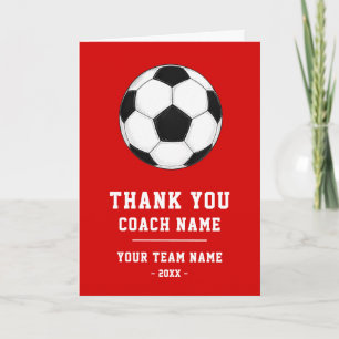 De Agradecimento Cartão Vermelho Obrigado Treinador Nome da Equipe