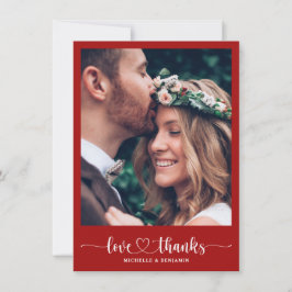 De Agradecimento Casamento Elegante Moderno Obrigado Cartão com fot