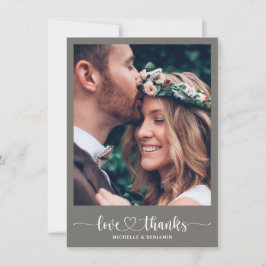 De Agradecimento Casamento Elegante Moderno Obrigado Cartão com fot