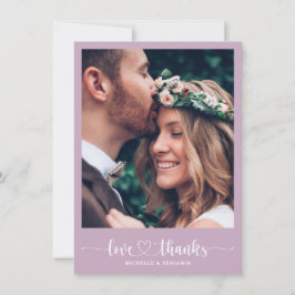 De Agradecimento Casamento Elegante Moderno Obrigado Cartão com fot