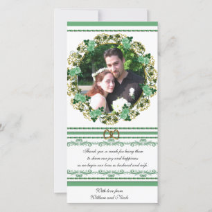 De Agradecimento Casamento irlandês Obrigado Cartão com fotos flora