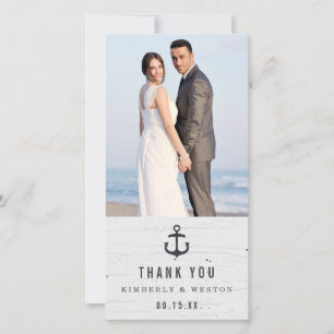 De Agradecimento Casamento Náutico Russo Obrigado Cartão com fotos
