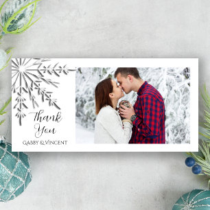 De Agradecimento Casamento no inverno Snowflake Obrigado Cartão com