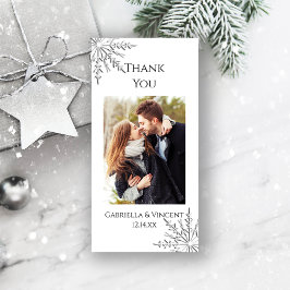 De Agradecimento Casamento no inverno Snowflake Obrigado Cartão com