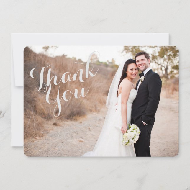 De Agradecimento Casamento Obrigado Cartão com fotos (Frente)