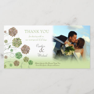 De Agradecimento Casamento Obrigado Cartão com fotos Dahlia Garden