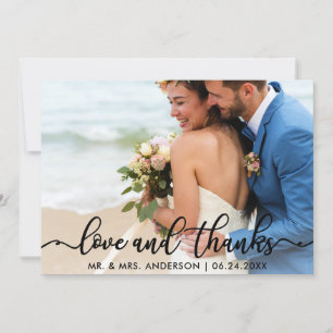 De Agradecimento Casamento Obrigado  Obrigados e amor Cartão com f