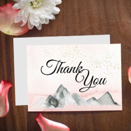 De Agradecimento Casamento Pink Sunrise Montanha Obrigado Cartão Pl