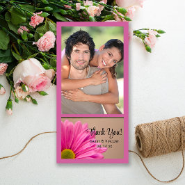 De Agradecimento Casamento Rosa Gerber Daisy Obrigado Cartão com fo