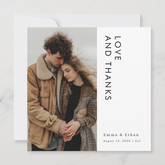 De Agradecimento Casamento Simples Moderno Obrigado Cartão com foto (Frente)