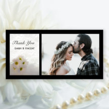 Casamento White Lace Daisies Obrigado Cartão com f