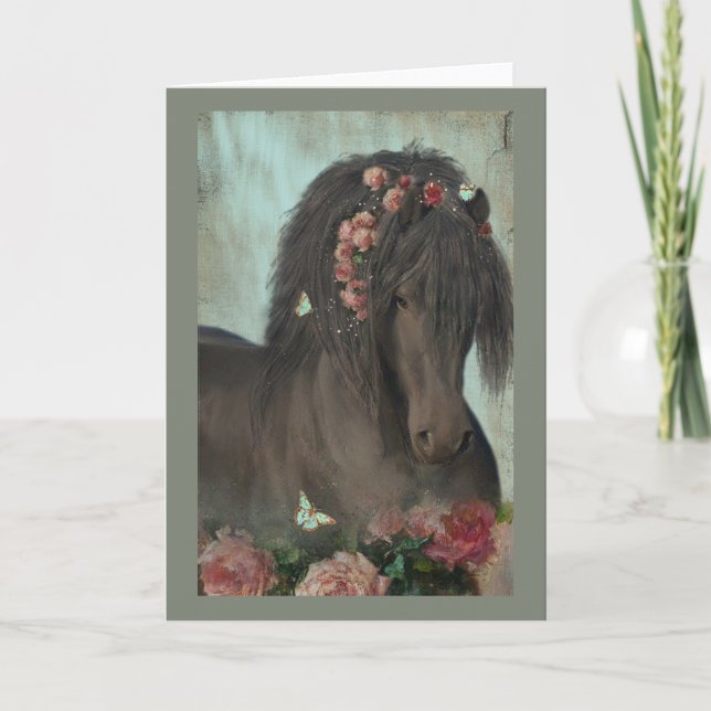 De Agradecimento Cavalo Negro - Cartão Saudável (Frente)
