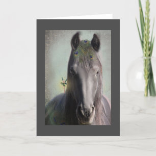 De Agradecimento Cavalo Negro - Cartão Saudável