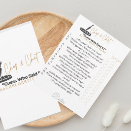 De Agradecimento Chop e bate-papo: adivinha quem disse isso? Cartão