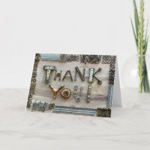 Construção Obrigado Cartão com fotos