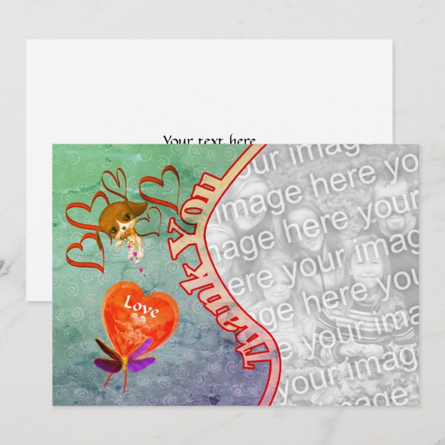 De Agradecimento Corações Bonitos Agradecemos Seu Cartão com fotos (Frente/Verso)