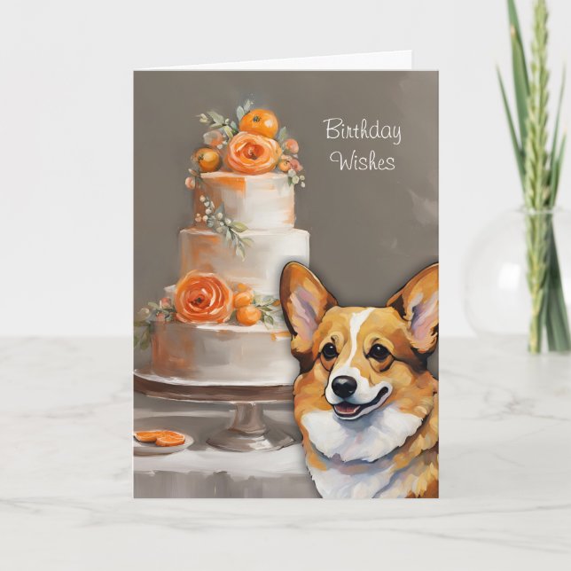 De Agradecimento Corgi Birthday Deseja Cartão (Frente)