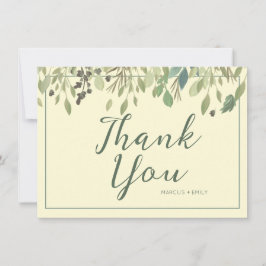 De Agradecimento Creme Moderno e Eucalyptus Obrigado Cartão Simples