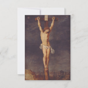 De Agradecimento Cristo na Cruz Cartão Santo Pai Nosso