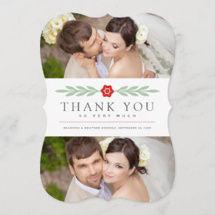 De Agradecimento Delicado   Casamento Obrigado Cartão com fotos