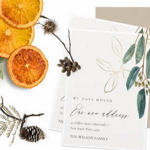 De Agradecimento Elegante Eucalyptus Dourado Verde, temos cartão m