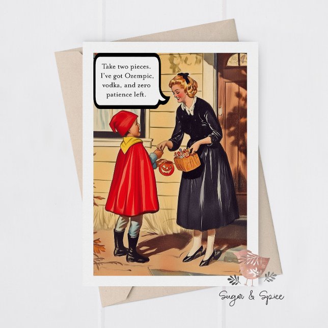 De Agradecimento Engraçado Adulto Halloween Mãe Sêmula Cartão Sauda (Criador carregado)