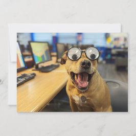 De Agradecimento Engraçado Cão Googly Olhos, Colorido, Cartão com f