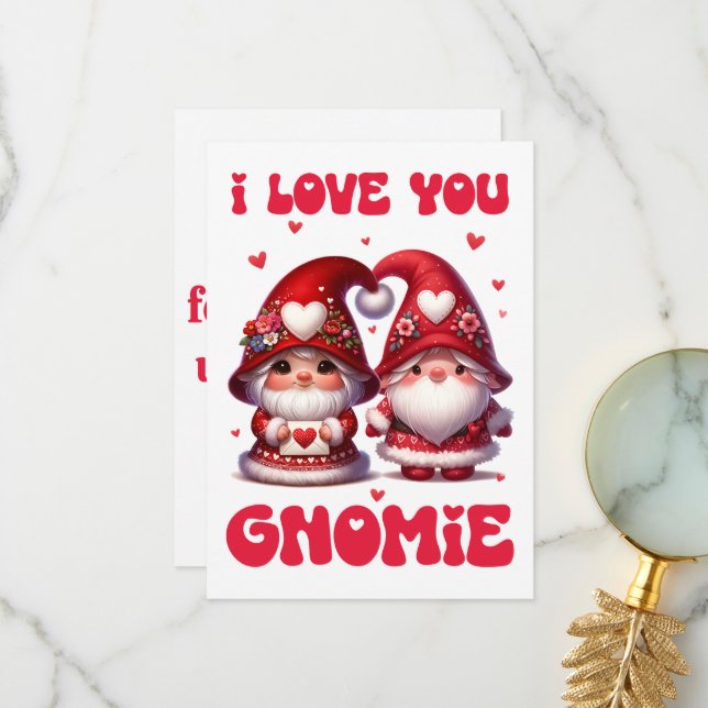 De Agradecimento Eu Te Amo Gnomie - Cartão do Dia dos Namorados (Frente/Verso In Situ)