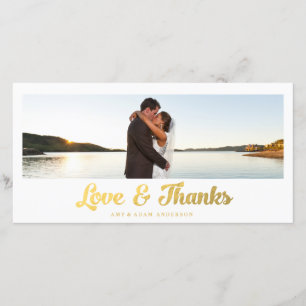 De Agradecimento Faux Gold Foil   Casamento Obrigado Cartão com fot