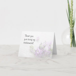 De Agradecimento flores na lavanda obrigado você para o cartão da