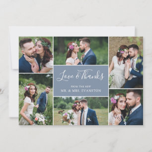 De Agradecimento Foto Colagem Casamento Obrigado Cartão Simples  P