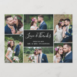 De Agradecimento Foto Collage Weding Obrigado Cartão Plano | Ebony