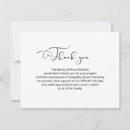 De Agradecimento Funeral Da Caligrafia Obrigado Cartão Nota