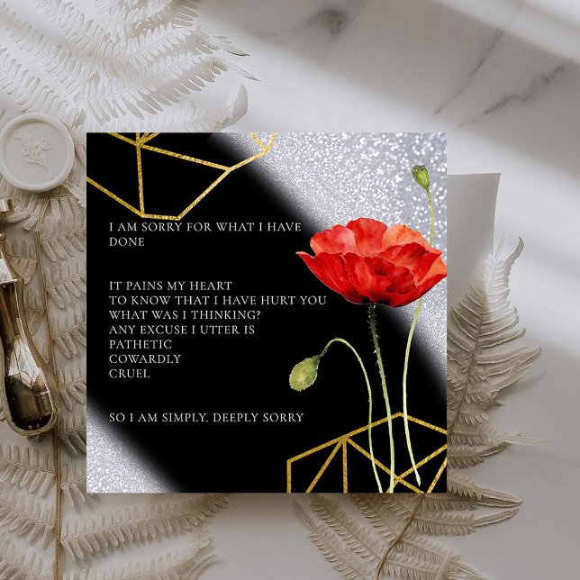 De Agradecimento Glitter Elegant Peço desculpa Cartão (Criador carregado)