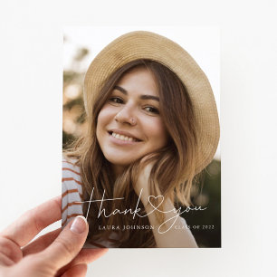De Agradecimento Graduação Minimalista Obrigado Cartão com fotos