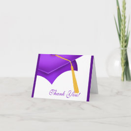 De Agradecimento Graduação Obrigado Nota Cartão Boné Púrpura Branco