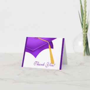 De Agradecimento Graduação Obrigado Nota Cartão Boné Púrpura Branco