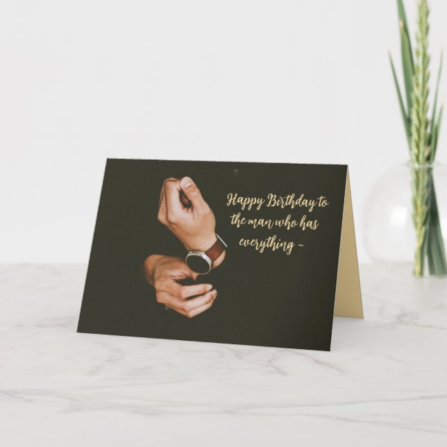 DE AGRADECIMENTO HOMEM QUE TEM TUDO CARTÃO ANIVERSÁRIO (Frente)