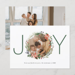 De Agradecimento Joy Christmas Wreath Happy Holidays Cartão com fot