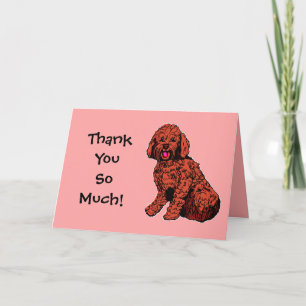 De Agradecimento Labradoodle Muito Obrigado Tão Cartão Rosa
