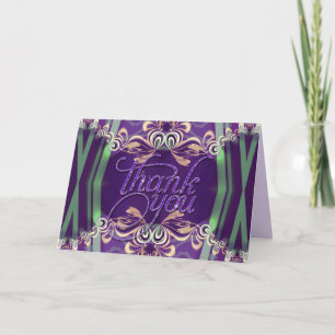 De Agradecimento Lacy Purple Espumante Verde Obrigado Cartão Person