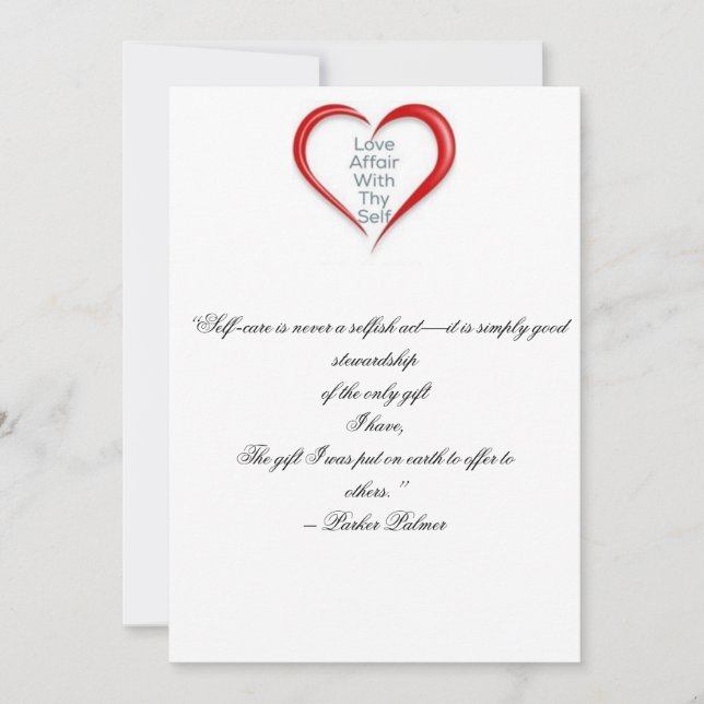 De Agradecimento Lembrete do cartão do auto do amor (Frente)