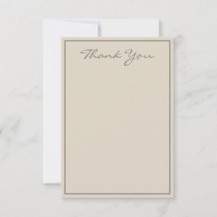 De Agradecimento Letra Taupe Minimalista Obrigado Cartão Simples
